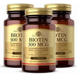 Solgar Biotina 300 Mcg - 100 Comprimidos, Pacote De 3 - Supo