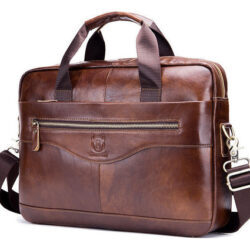 Bolsa Tiracolo Masculina De Couro Para Laptop Bullcaptain