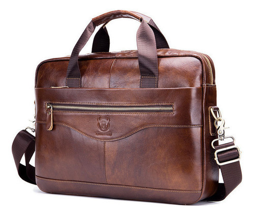 Bolsa Tiracolo Masculina De Couro Para Laptop Bullcaptain