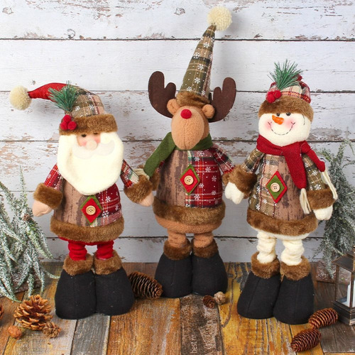 Boneca De Decoração De Natal, Rena, Boneco De Neve Em Pé - Imagem 9
