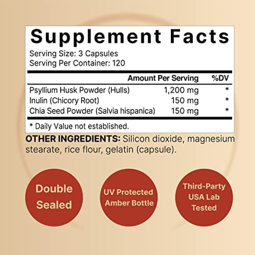Cápsulas Naturebell Psyllium Husk 1500 Mg Por Porção, Conta - Imagem 2
