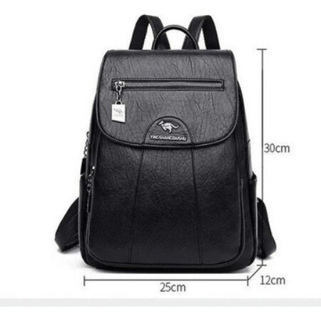 Mochila Feminina De Couro Pu Vintage - Imagem 6