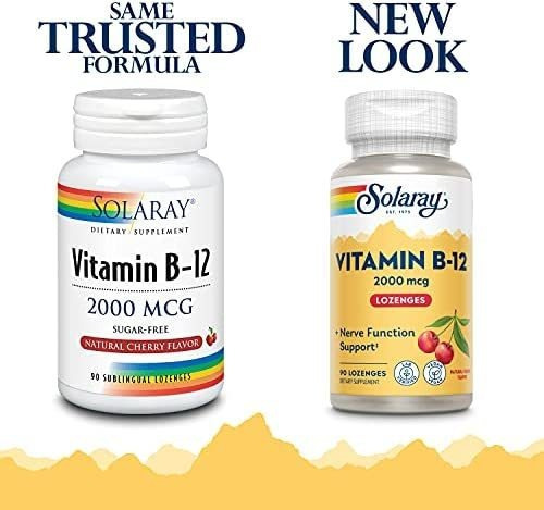 Vitamina B-12 Marca Solaray, 2000 Mcg, 90 Comprimidos - Imagem 3