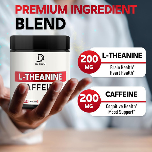 Cápsulas De 200mg De L -teanina E Pílulas De Cafeína Pura 20 - Imagem 3