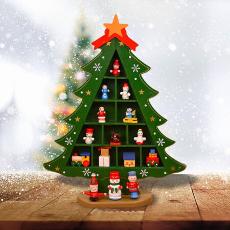 Decoração De Mesa De Madeira Árvore De Natal Div Ornamentos2 - Imagem 3