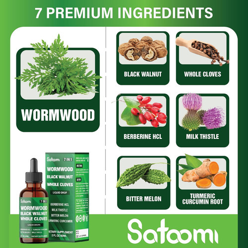 7in1 Wormwood Liquid Cai Com Nogueira Preta, Cravo Inteiro, - Imagem 3