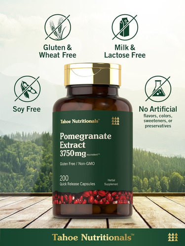 Extrato De Romã Tahoe Nutritionals | 200 Cápsulas | 3750mg | - Imagem 4