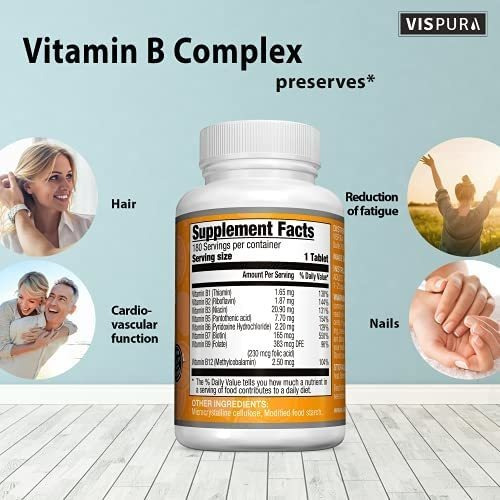 Vitamina B-12 Marca Vispura, 2,5 Mcg, 180 Pastilhas - Imagem 4