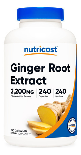 Suplemento Nutricost Extrato De Raiz De Gengibre 550 Mg 240