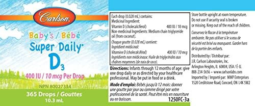 Carlson - Babys Super Daily D3, Gotas De Vitamina D Para Beb - Imagem 2