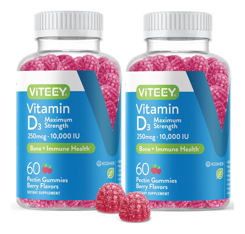 Gomas De Vitamina D3 10.000 Ui 250mcg Força Máxima Vit D Ma