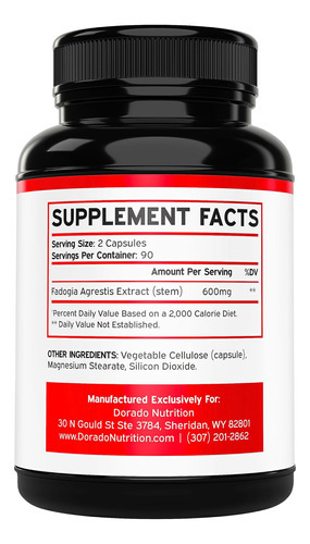 Extrato De Fadogia Agrestis 600mg - (180 Cápsulas) - [força - Imagem 2