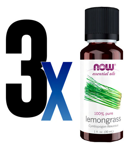 Óleo De Capim Limão 30ml Now Foods Lemongrass Oil Puro 3un - Imagem 2