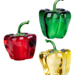 3 Peças De Cristal Escultura De Frutas Arte Estante De