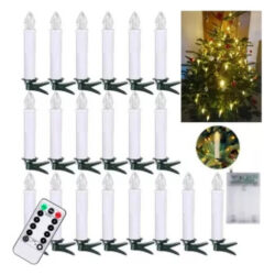 M 20 Luzes Led Em Forma De Vela Para Árvore De Natal Com