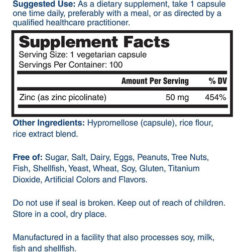 Natures Lab Picolinato De Zinco 50mg - Suplemento De Zinco - Imagem 5