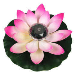 Um Lago De Fonte Flutuante Com Luz De Flores Led Movido A En