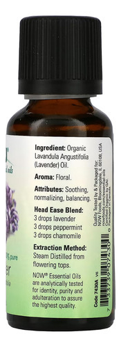 Óleo De Lavanda Now Foods 30 Ml Orgânico Importado 4un - Imagem 3