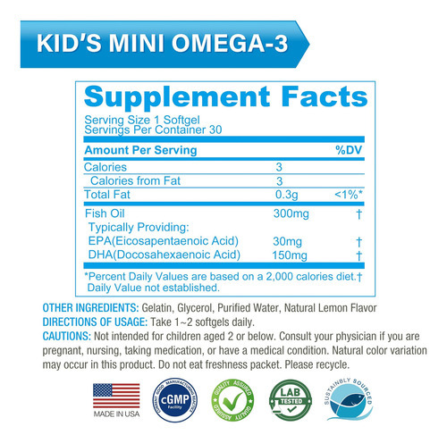 Lovita Kids Super Smart, Ômega-3 Para Crianças, 180 Mg Tot - Imagem 4