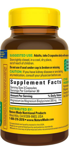 Glicinato De Magnésio De Alta Absorção Nature Made 300 Mg Po - Imagem 7