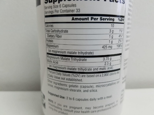 Source Naturals Malato De Magnésio 625 Mg, 200 Cápsulas - Imagem 6