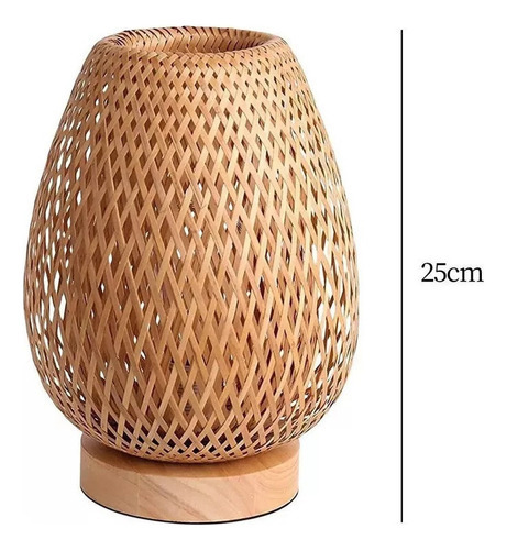 Decoração Peça Central Abajur De Bambu - Imagem 8