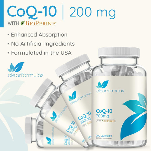 Clear Formulas Coqmg 200 Cápsulas Com Absorção De Bioperina - Imagem 4