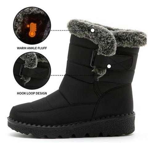 Botas De Neve Impermeáveis Femininas De Inverno - Imagem 5