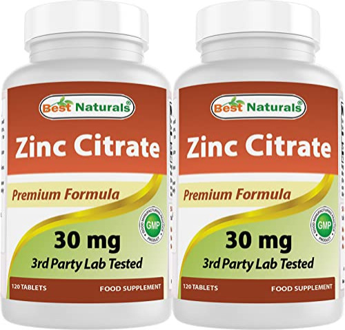 Suplementos Best Naturals Zinc 30 Mg Citrato De Zinco 120 Co