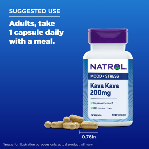 Natrol Mood & Stress Kava Kava 200mg, Suplemento Dietético P - Imagem 6