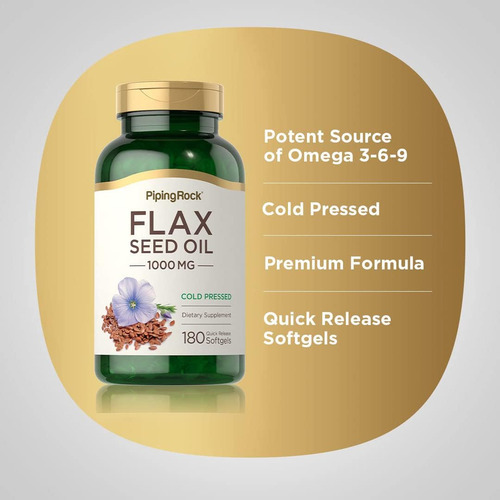 Cápsulas Softgel De Óleo De Linhaça Piping Rock 1000mg | Con - Imagem 4