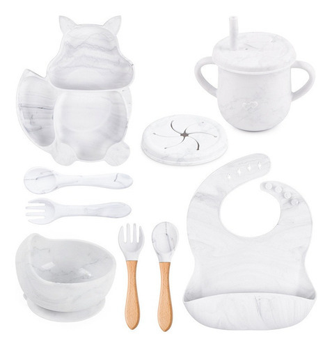 Conjunto De Talheres De Silicone Baby Squirrel De 9 Peças - Imagem 28