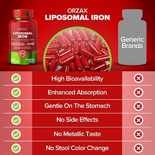Suplemento De Ferro Orzax 25 Mg -tecnologia Lipossomal- Bio - Imagem 4