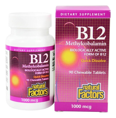 Fatores Naturais, Vitamina B12 Metilcobalamina 1000 Mcg, Sup