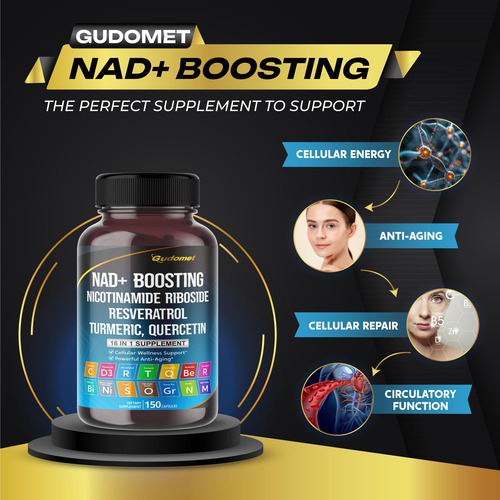Nad+ Aumentando A Açafrão Trans-resseveratrol Quercetina Ros - Imagem 3