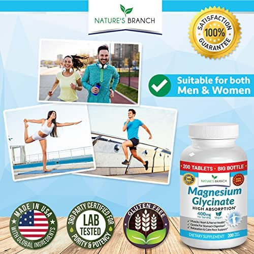 Glicinato De Magnésio 400 Mg - 200 Comprimidos - Absorção, - Imagem 5