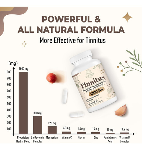 Kanacoufce 1500mg Zumbido Para Zumbido Nos Ouvidos, Suplemen - Imagem 3