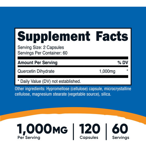 Suplemento Nutricost Quercetina 1000mg 120 Cápsulas - Imagem 3