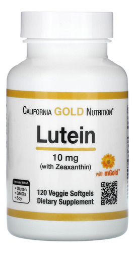 California Gold Nutrition Luteína Com Zeaxantina, 10 Mg, 120