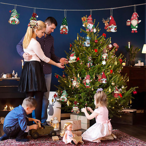 Hhh 36 Peças De Enfeites De Madeira Anã De Natal, Decoração - Imagem 4
