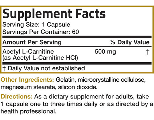 Bronson Acetil L-carnitina 500 Mg De Alta Potência Aminoácid - Imagem 4