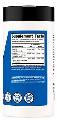 Suplemento Nutricost Zma 180 Cápsulas Sem Glúten Transgênico - Imagem 4