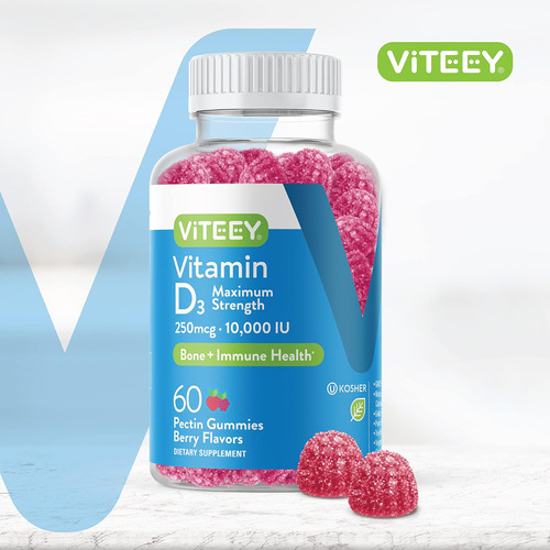 Gomas De Vitamina D3 Para Adultos E Adolescentes - 10.000 Ui - Imagem 2