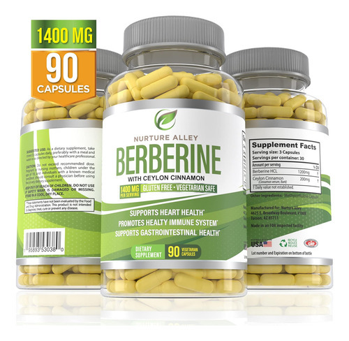 Nurture Alley Berberine Complex - Berberine Hcl 1200mg Plus - Imagem 4