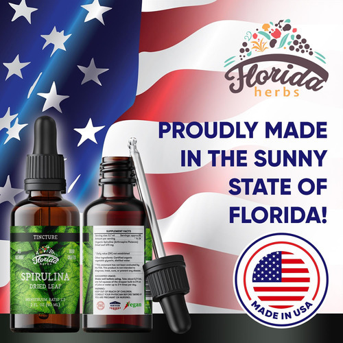 Florida Herbs Tintura De Spirulina, Extrato Orgânico De Spir - Imagem 5