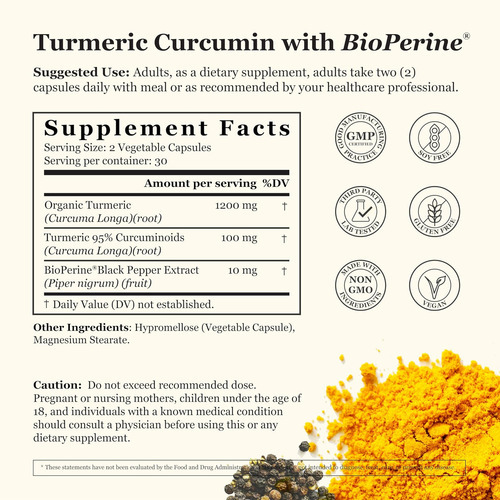 Tradewind Naturals Açafrão Curcumina 1300mg - Açafrão Premiu - Imagem 4