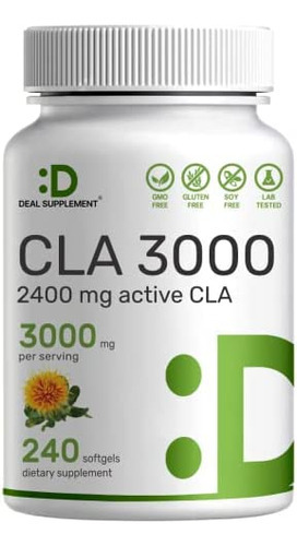 Cla Ultra Forte 3000mg | 240 Cápsulas Gelatinosas, Ácido Lin