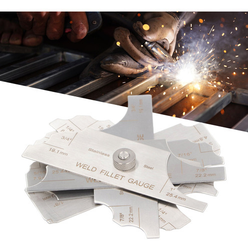 Q Régua De Inspeção De Soldagem Weld Fillet Gauge Em Aço - Imagem 6