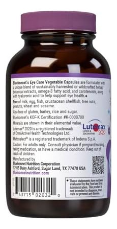 Bluebonnet Nutrition Eye Care Macular & Blue, Eye Health & B - Imagem 4