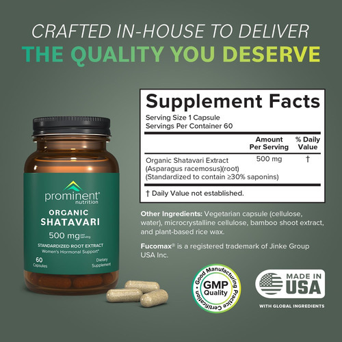 Cápsulas Shatavari Orgânicas De Nutrição Proeminente, Suport - Imagem 4